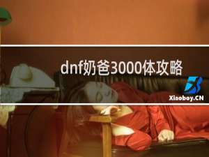 dnf奶爸3000体攻略