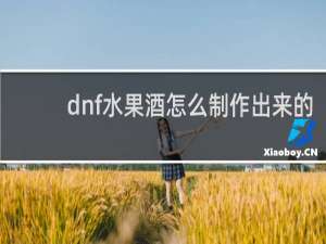 dnf水果酒怎么制作出来的