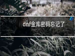 dnf金库密码忘记了（DNF仓库密码忘记了怎么解锁）