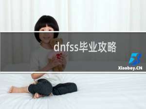 dnfss毕业攻略