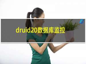 druid 数据库监控