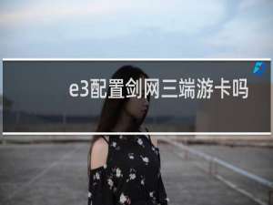 e3配置剑网三端游卡吗