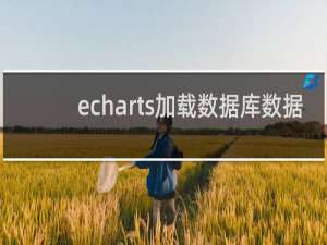 echarts加载数据库数据