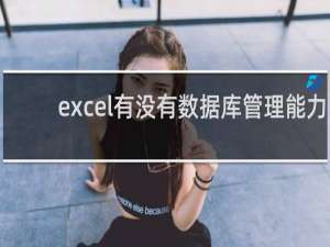 excel有没有数据库管理能力