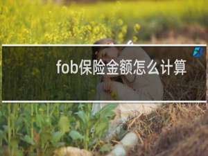 fob保险金额怎么计算