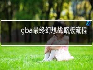 gba最终幻想战略版流程