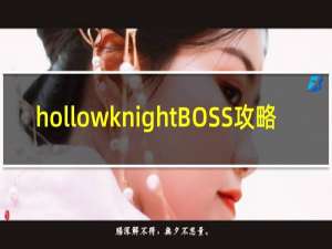 hollowknightBOSS攻略