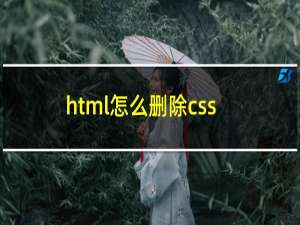 html怎么删除css