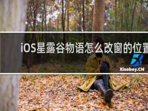 iOS星露谷物语怎么改窗的位置