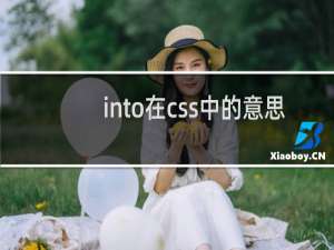 into在css中的意思