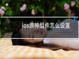 ios原神组件怎么设置