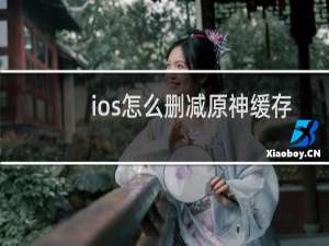 ios怎么删减原神缓存