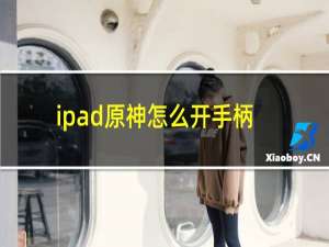 ipad原神怎么开手柄