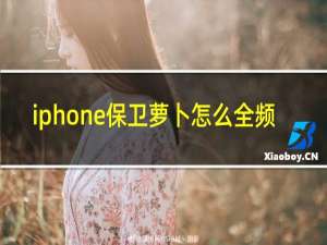 iphone保卫萝卜怎么全频