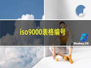 iso9000表格编号