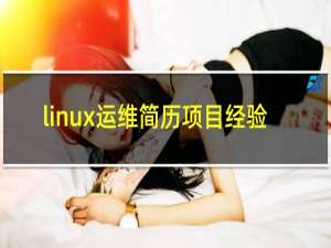 linux运维简历项目经验