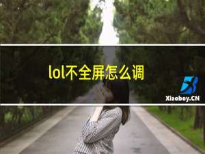 lol不全屏怎么调