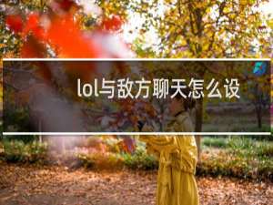 lol与敌方聊天怎么设置