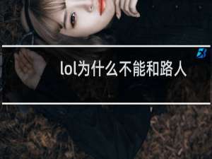 lol为什么不能和路人语音