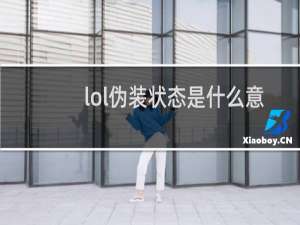 lol伪装状态是什么意思