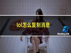 lol怎么复制消息