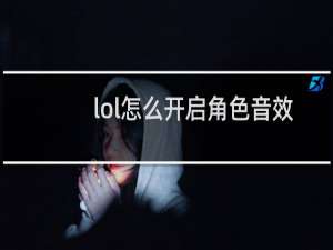 lol怎么开启角色音效