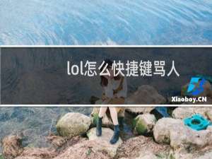lol怎么快捷键骂人