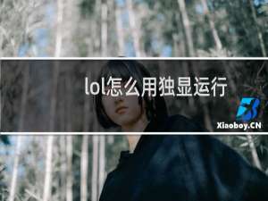lol怎么用独显运行