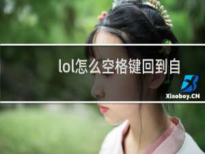 lol怎么空格键回到自己位置