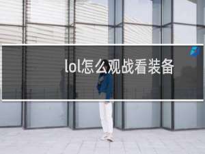 lol怎么观战看装备