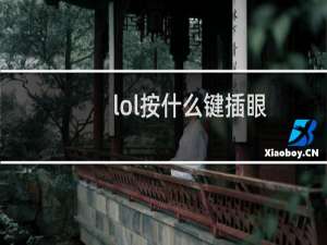 lol按什么键插眼