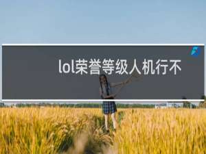 lol荣誉等级人机行不行