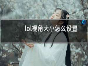 lol视角大小怎么设置