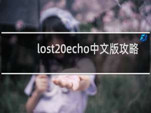 lost echo中文版攻略