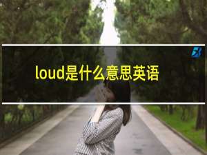 loud是什么意思英语