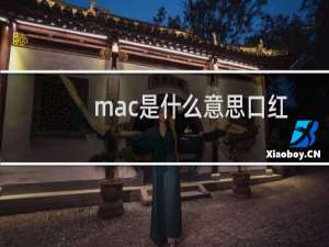 mac是什么意思口红