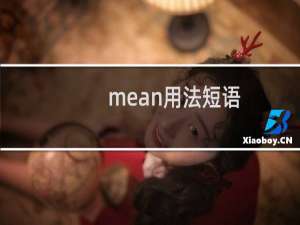 mean用法短语（mean用法和短语）