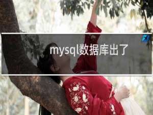 mysql数据库出了问题