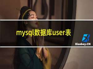 mysql数据库user表