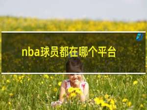 nba球员都在哪个平台