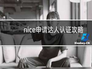 nice申请达人认证攻略