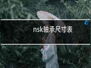 nsk轴承尺寸表
