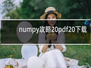 numpy攻略 pdf 下载