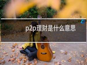 p2p理财是什么意思