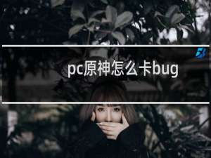 pc原神怎么卡bug