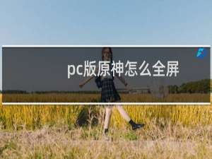 pc版原神怎么全屏