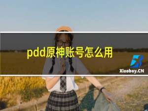 pdd原神账号怎么用