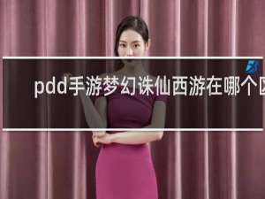 pdd手游梦幻诛仙西游在哪个区