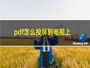 pdf怎么投屏到电视上