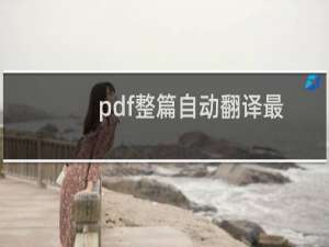 pdf整篇自动翻译最好的软件（免费翻译pdf的软件）